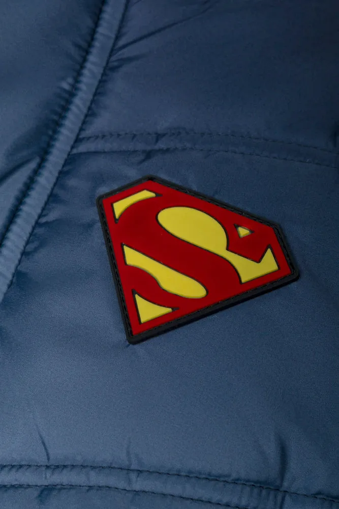 Superman Puffer Jacket Navy