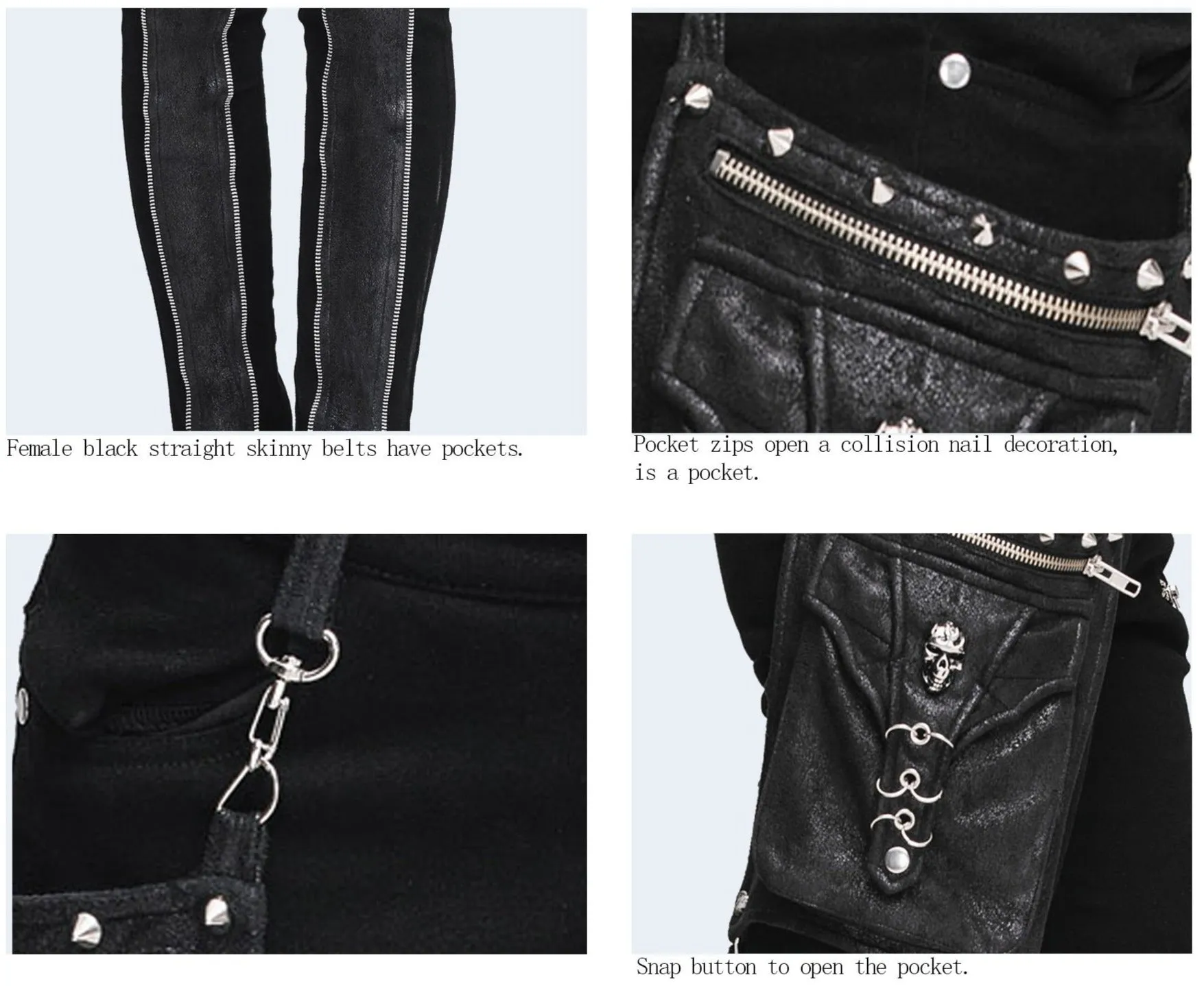 ‘Take the Power Back’ Punk Slim-Fit Pants