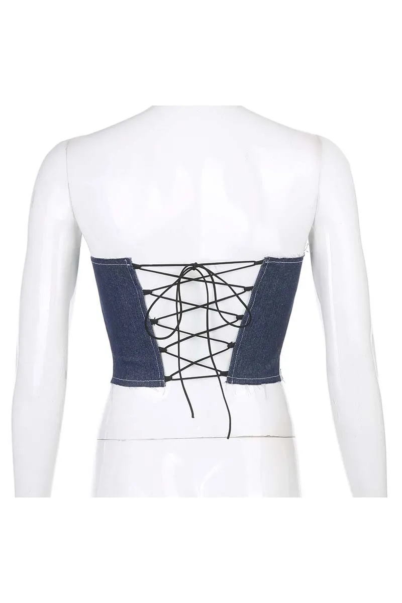 TC825 Denim Bustier Tube Top