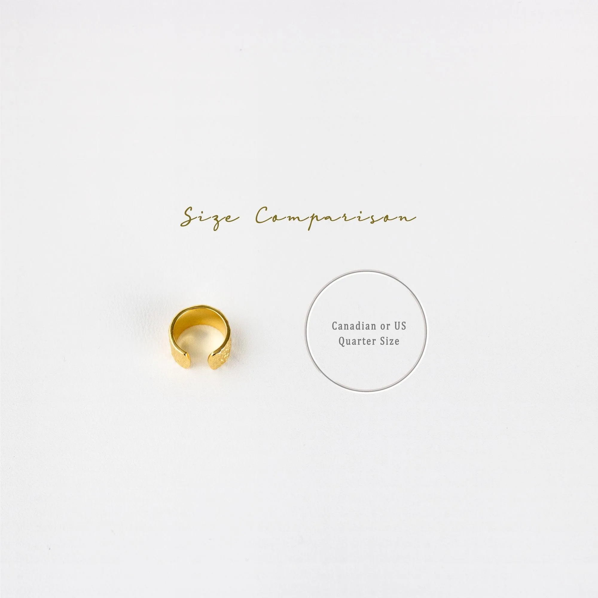 Textured Thick Ear Cuff, Curved Design, Earring No Piercing is Needed, Gold, Silver SHEMISLI SF013