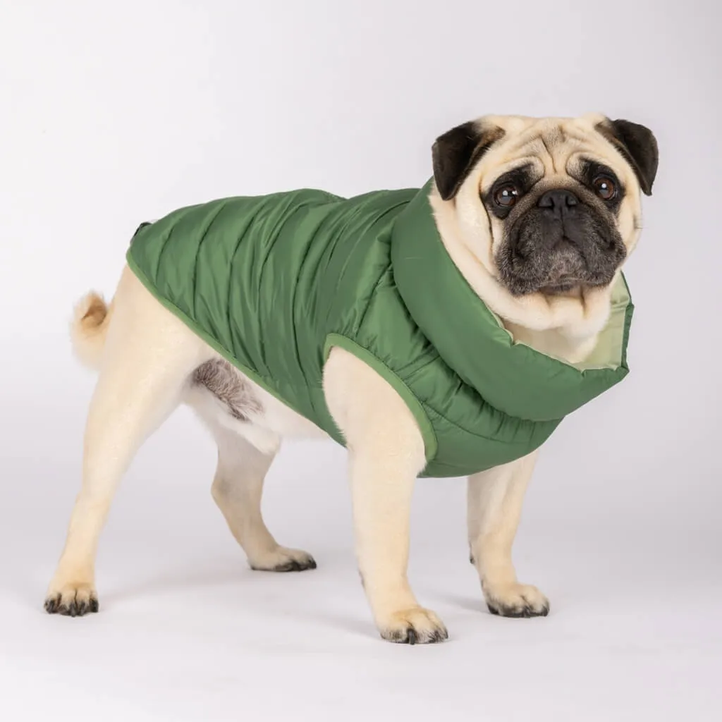 The Winterproof Reversible Dog Puffer Jacket | Elm Green