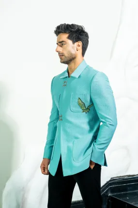 This bluish green codroys jacket