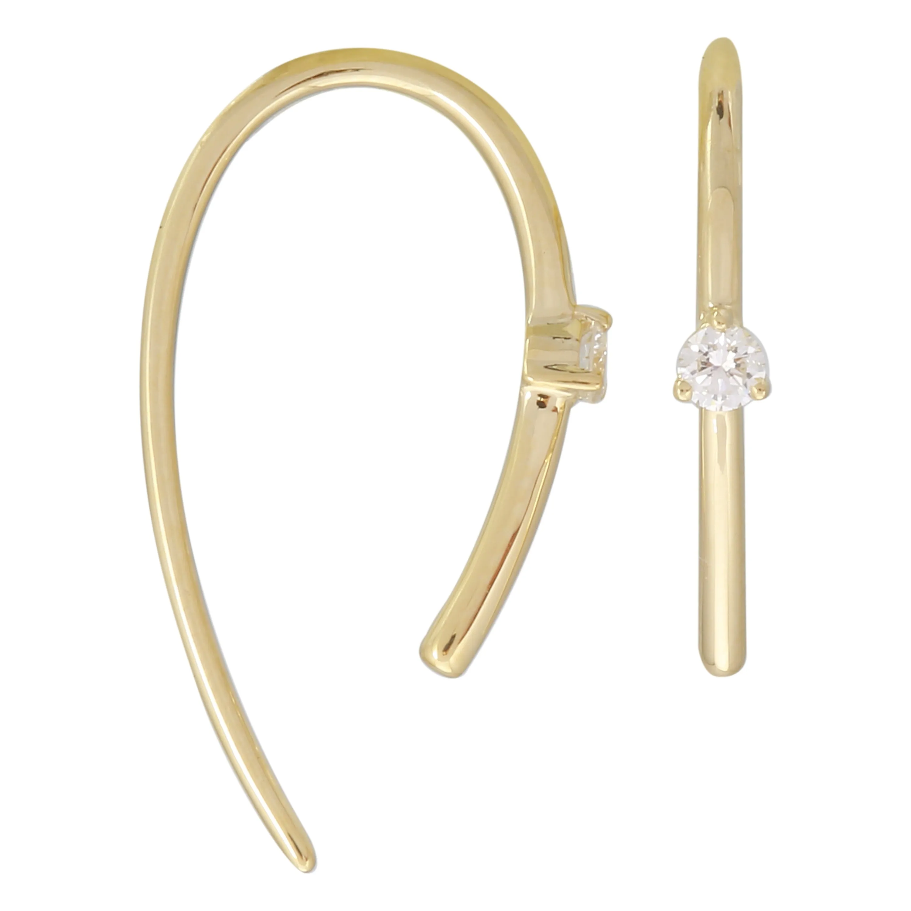 Threader Hook Loop Lobe Earrings