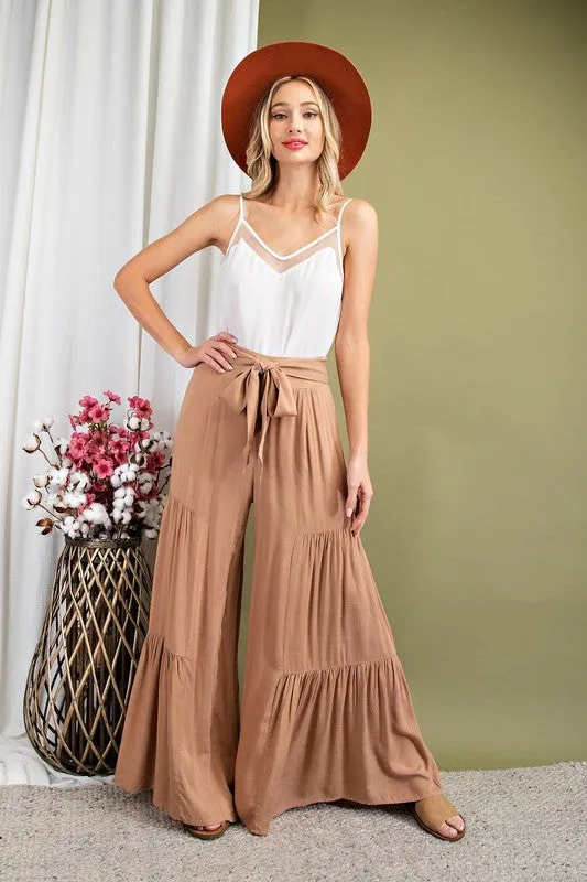 Tiered Wide Leg Pants