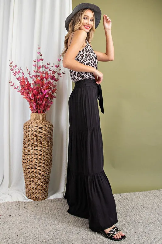 Tiered Wide Leg Pants
