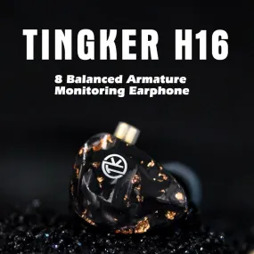 Tingker H16 8BA Monitoring Earphone Interchangeable Cable In-Ear IEMs