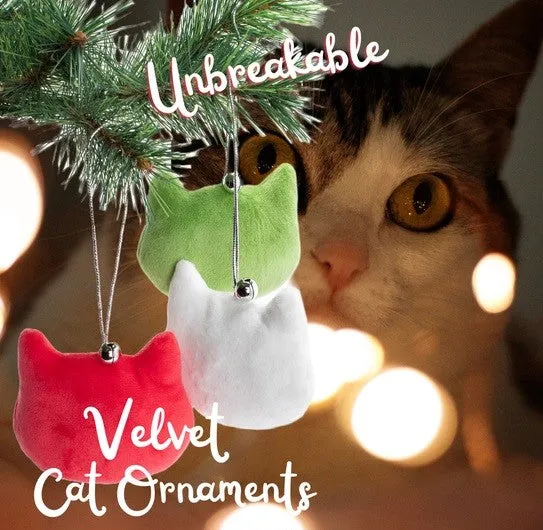 Velvet Cat Ornaments