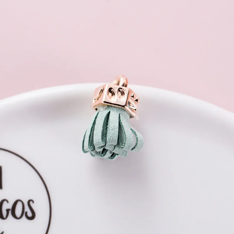 Velvet Leather Tassel Diy Jewelry Accessories Car Phone Bag Pendant Small Tassel Ear Keychain With