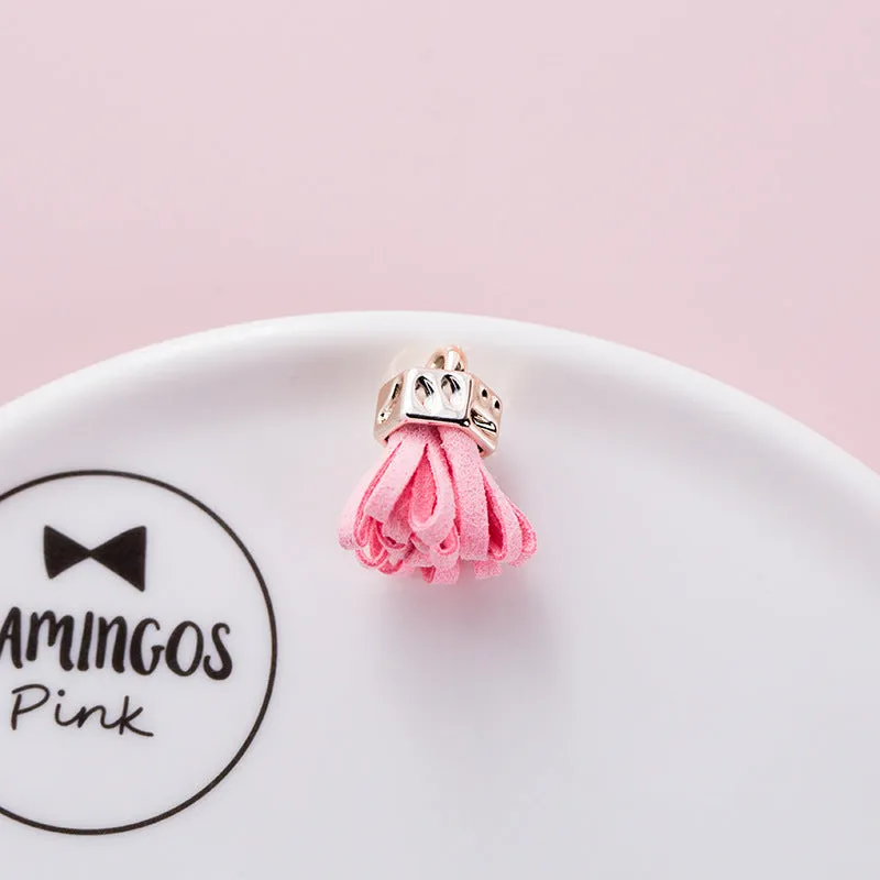 Velvet Leather Tassel Diy Jewelry Accessories Car Phone Bag Pendant Small Tassel Ear Keychain With
