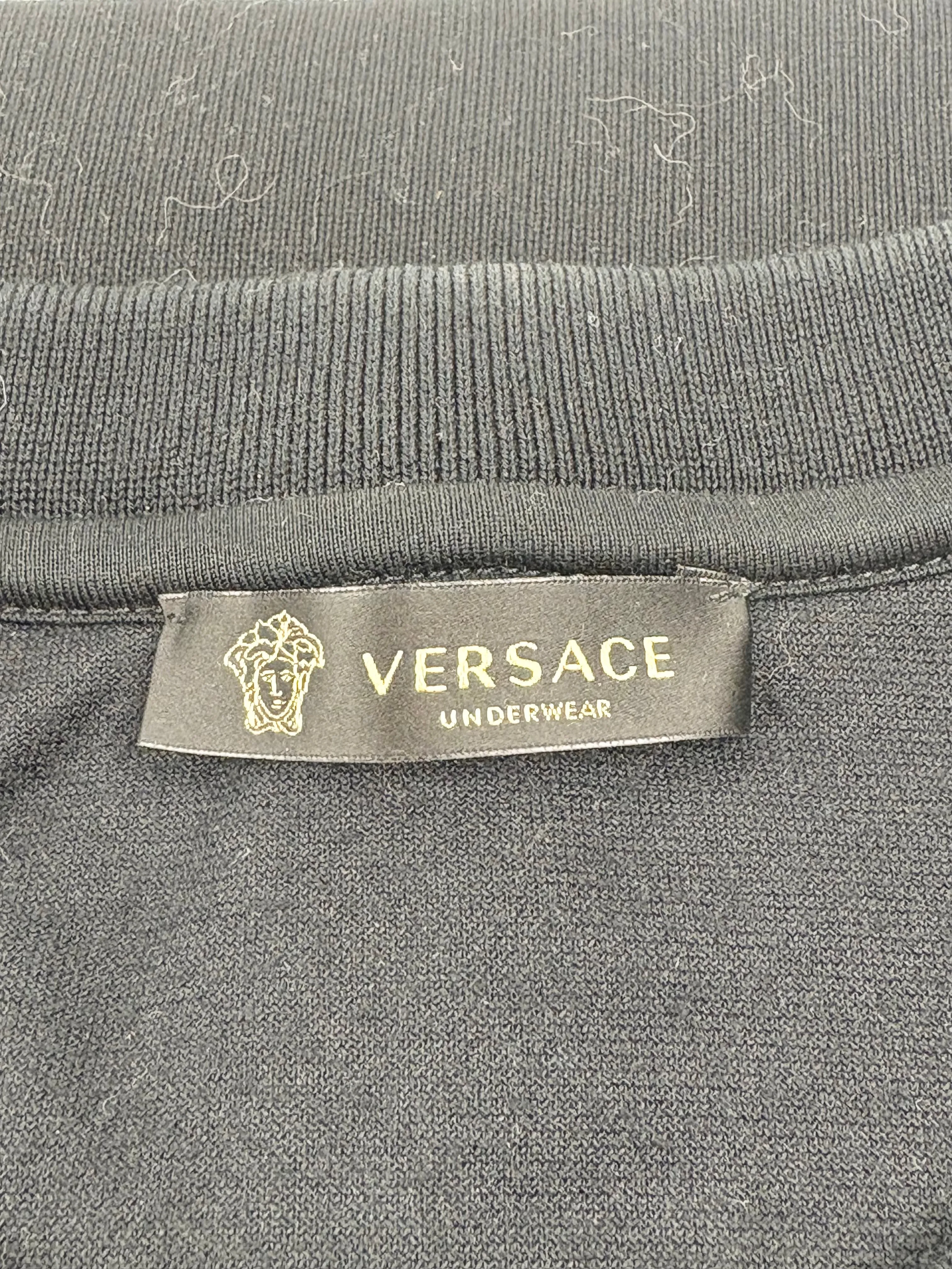 Versace Underwear Black Velour Medusa 'Gym' Crewneck - M