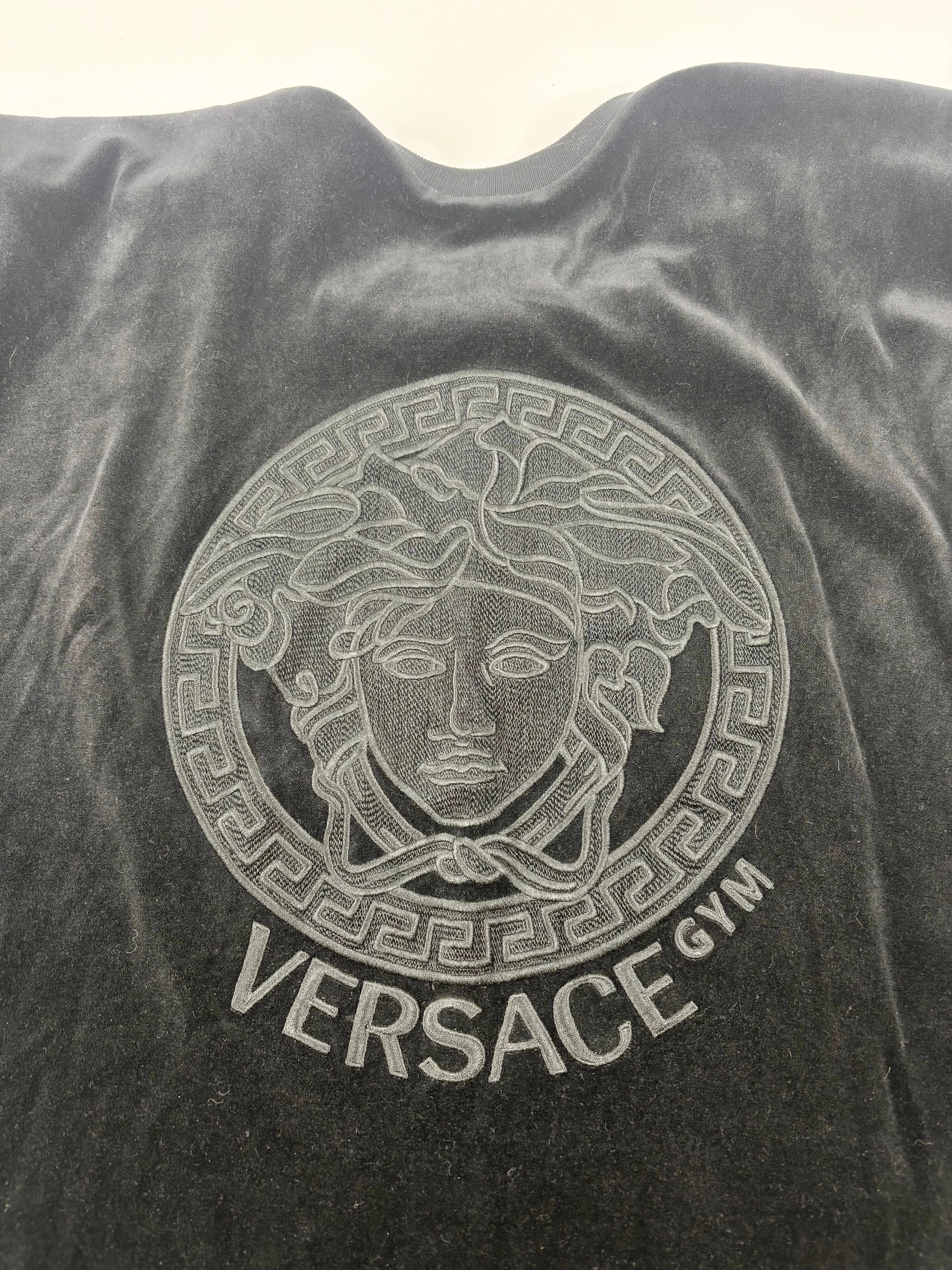Versace Underwear Black Velour Medusa 'Gym' Crewneck - M