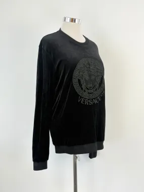 Versace Underwear Black Velour Medusa 'Gym' Crewneck - M