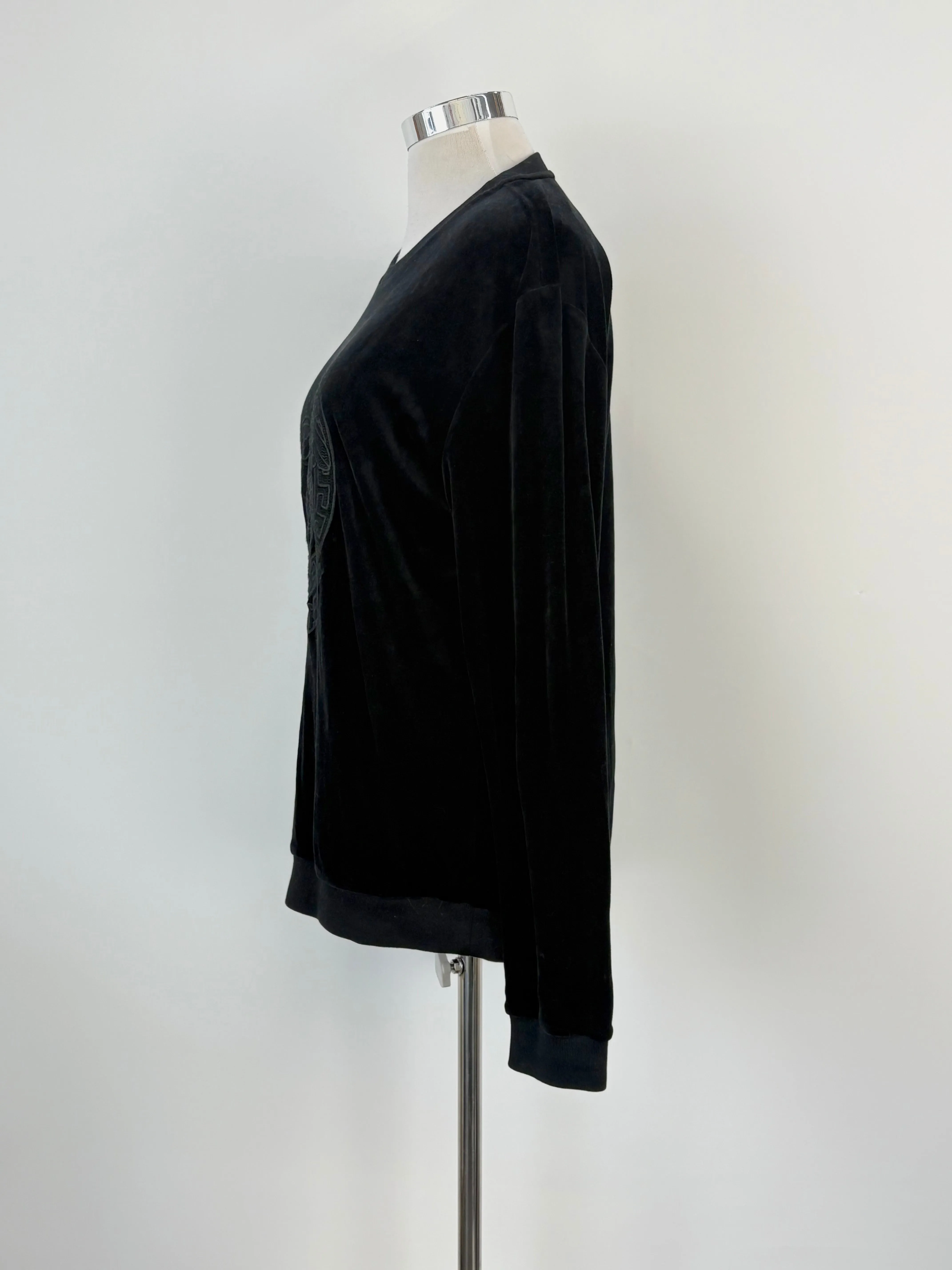 Versace Underwear Black Velour Medusa 'Gym' Crewneck - M