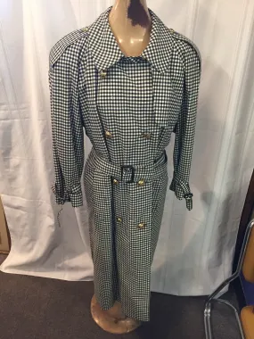 Vintage 1980's Aquascutum Of London Black & White Checkered Ladies Water Proof