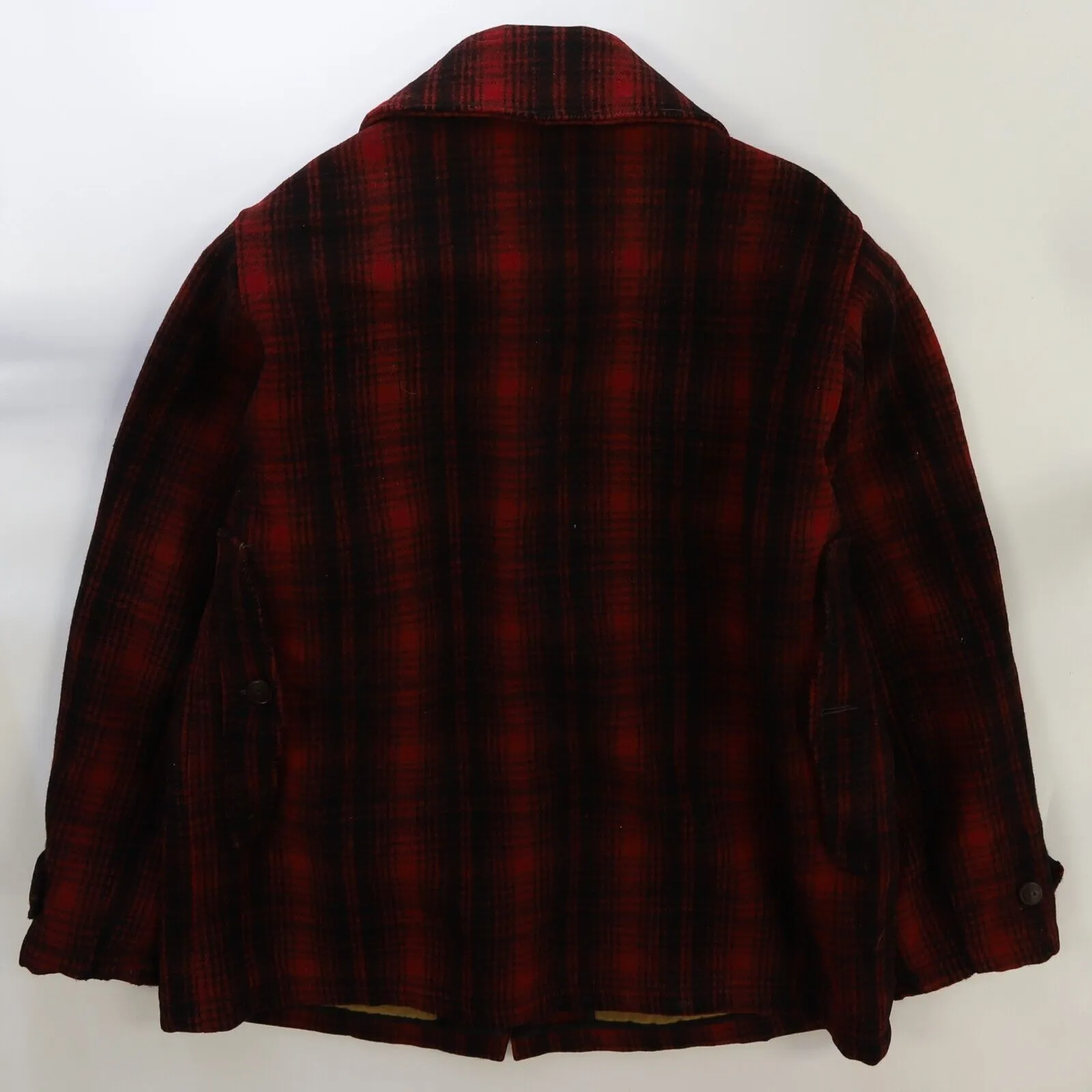 Vintage Woolrich Mackinaw Hunting Wool Coat Jacket Size 44 Plaid