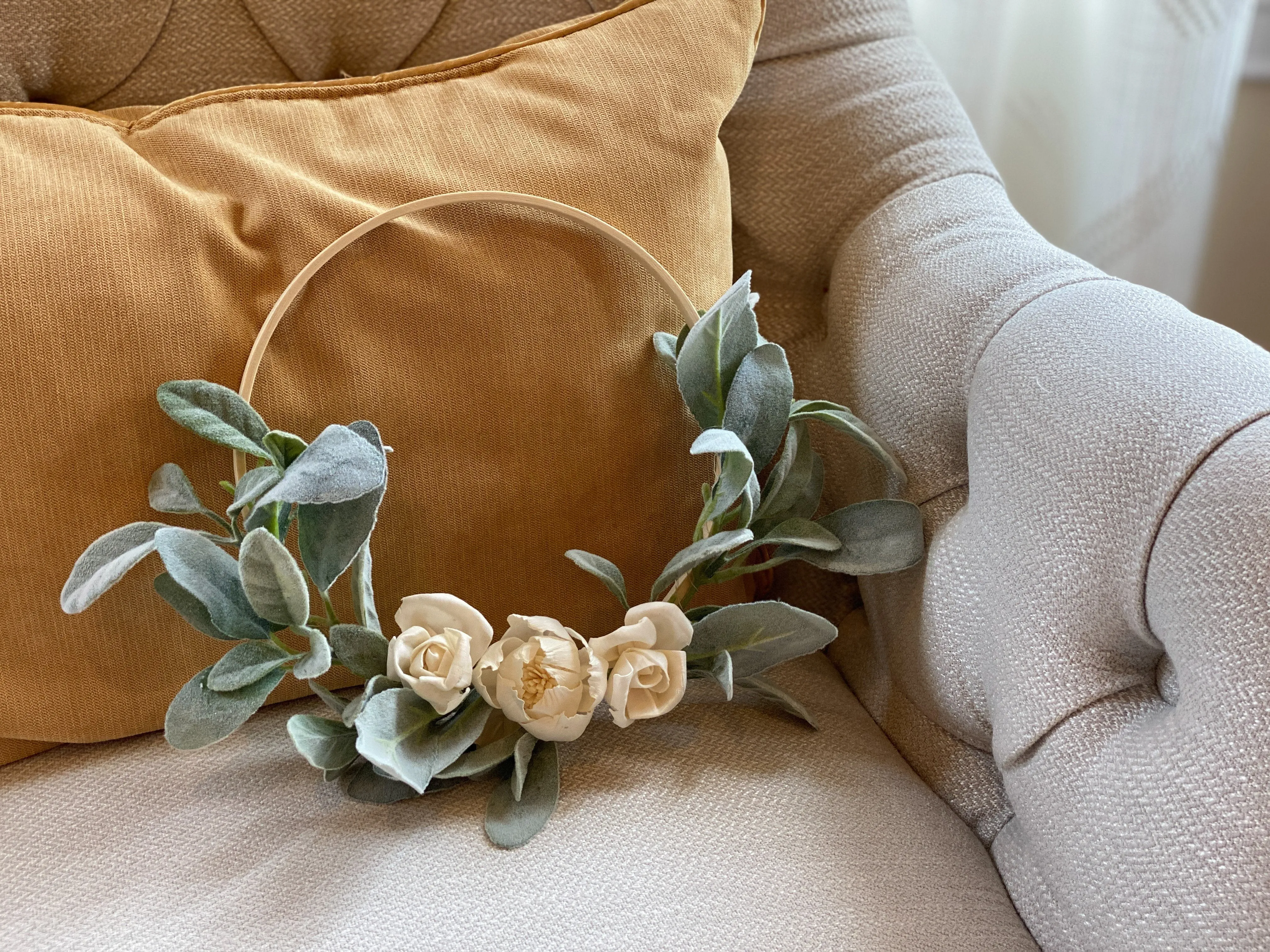 Wall Hoops - Natural Wood Sola Flowers and Greenery - Set of 3