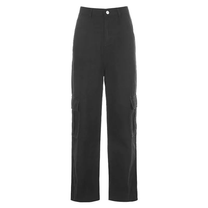 Weekeep Pockets Patchwork High Waist Jeans For Women