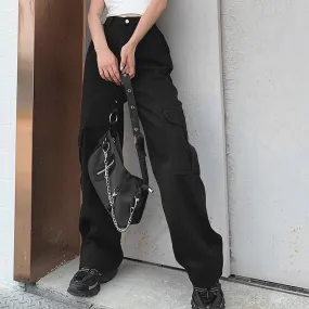 Weekeep Pockets Patchwork High Waist Jeans For Women