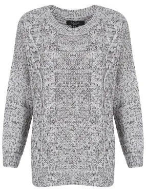 Womens Amara Reya Lemon Blossom Grey Crew Neck Jumper