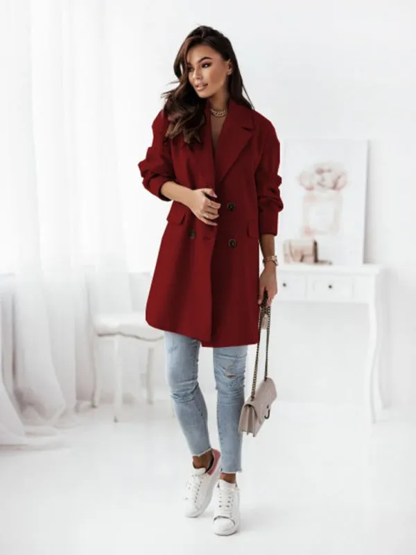 Women's Double-Breasted Wool Coat