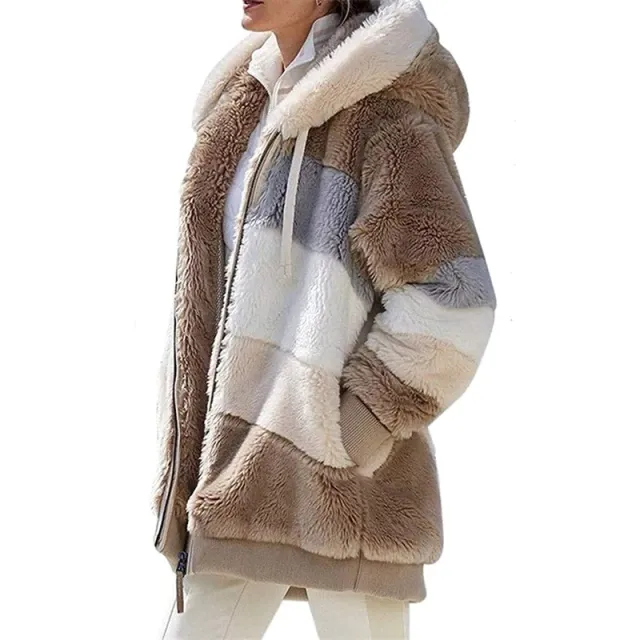 Women's fleece sweatshirt warm fuzzy zip up hoodie iciCosmetic™