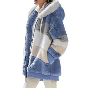 Women's fleece sweatshirt warm fuzzy zip up hoodie iciCosmetic™