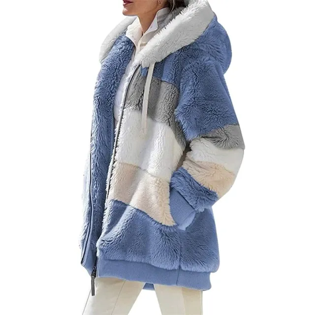 Women's fleece sweatshirt warm fuzzy zip up hoodie iciCosmetic™