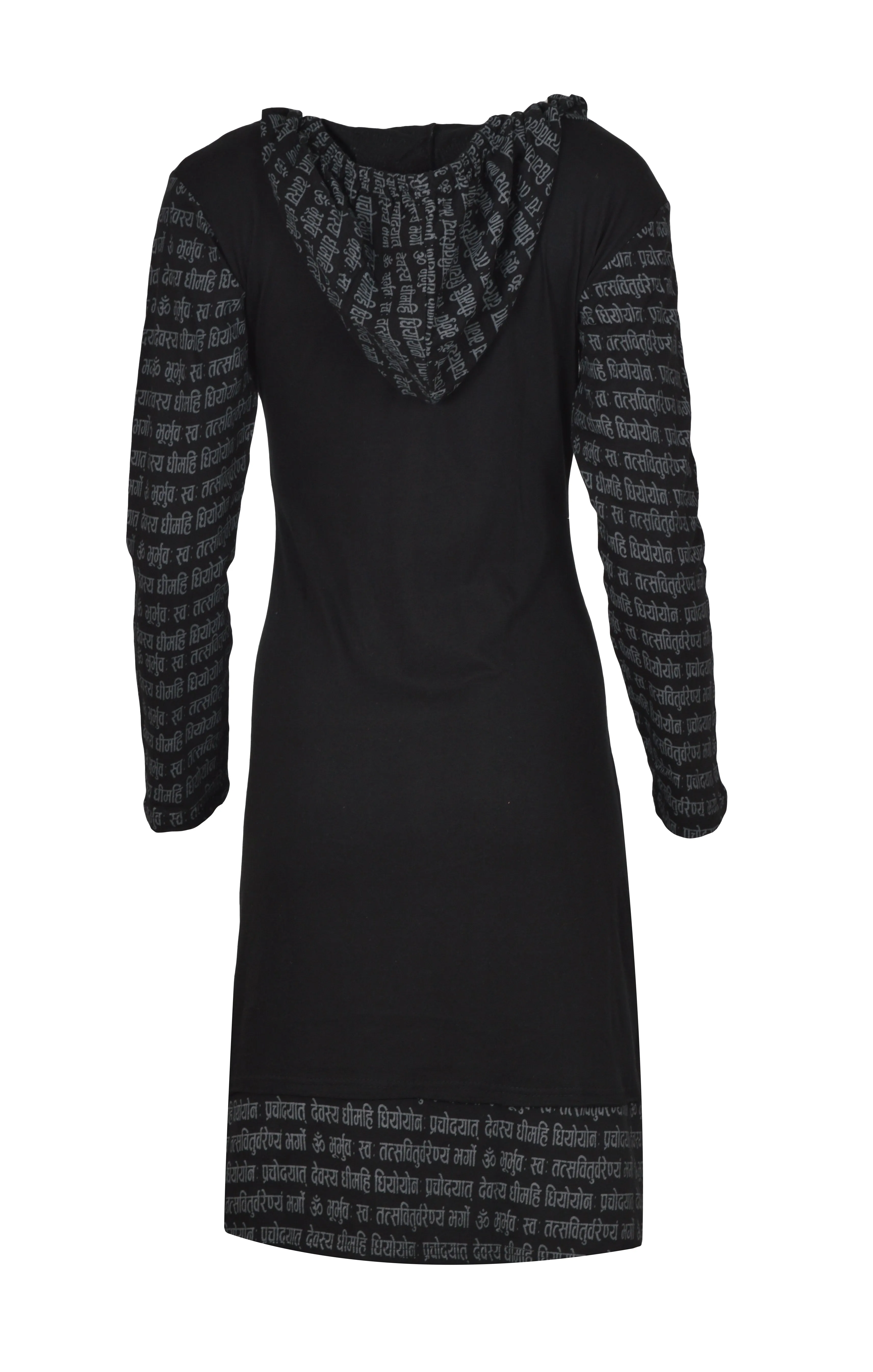 womens-long-sleeve-dress-with-side-embroidery-mantra-print-hooded-dress