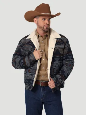 Wrangler Men Sherpa Lined Jacquard Print Jacket